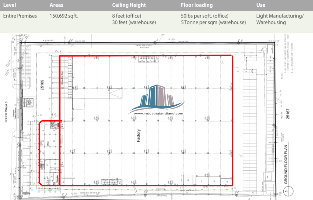 detached factory with a double storey office bukit raja