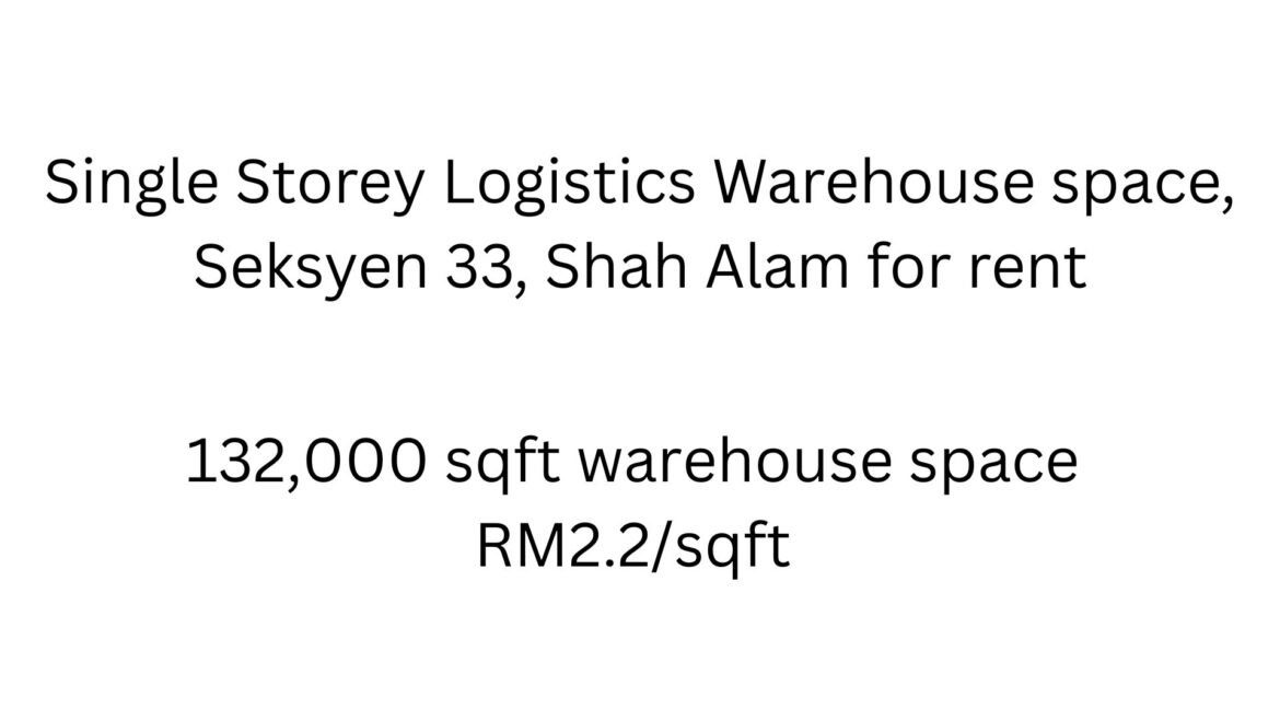warehouse for rent shah alam
